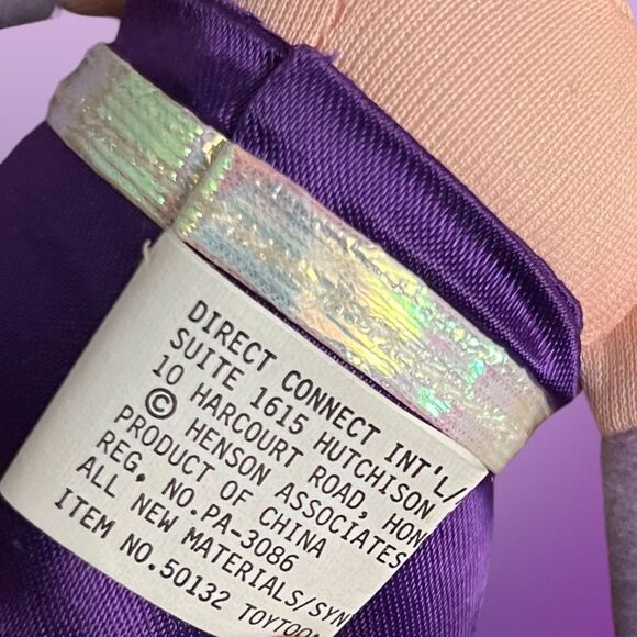 NWT Vintage 1991 MISS PIGGY Doll Purple Dress Soft Body Vinyl Head Jim Henson 7” - Picture 4 of 6